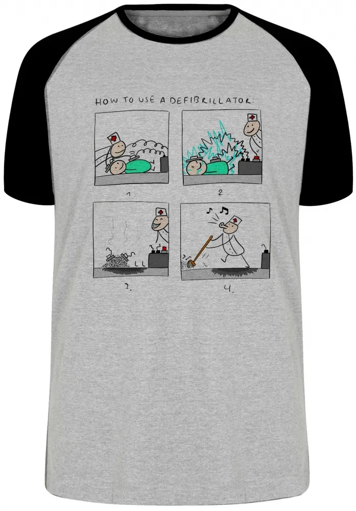 Camiseta adulto ou infantil desfribilador enfermeira medico