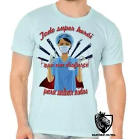 Camiseta adulto ou infantil enfermagem enfermeira super herói salvar vidas - Foto 5