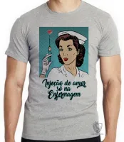Camiseta adulto ou infantil Enfermagem injeção de amor - Foto 4
