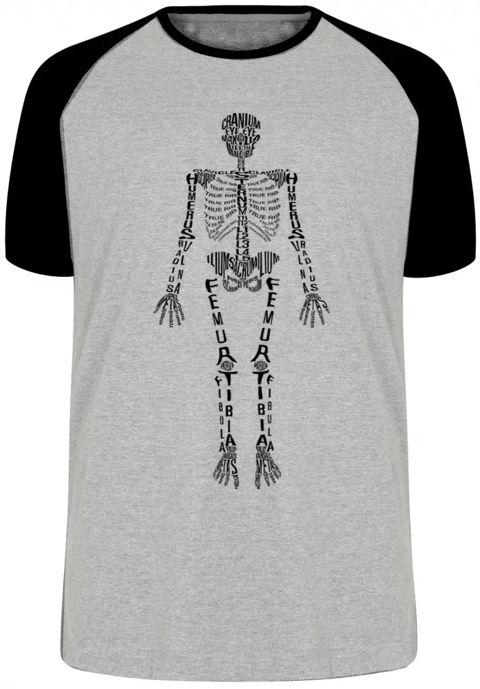 Camiseta adulto ou infantil esqueleto enfermagem medicina