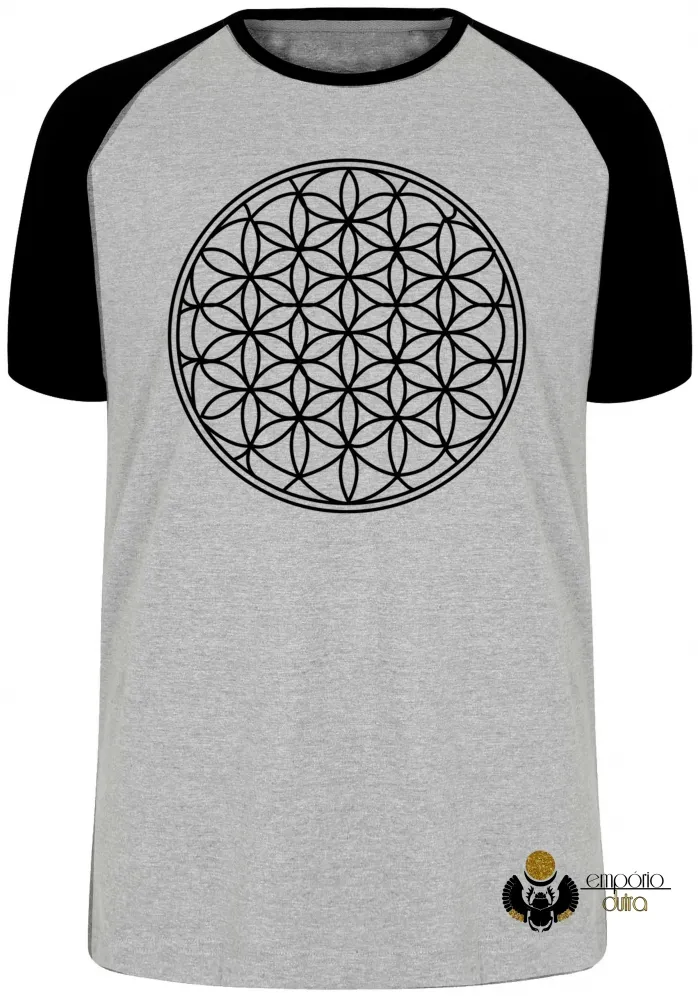 Camiseta adulto ou infantil flor da vida geometria sagrada