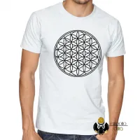 Camiseta adulto ou infantil flor da vida geometria sagrada - Foto 3