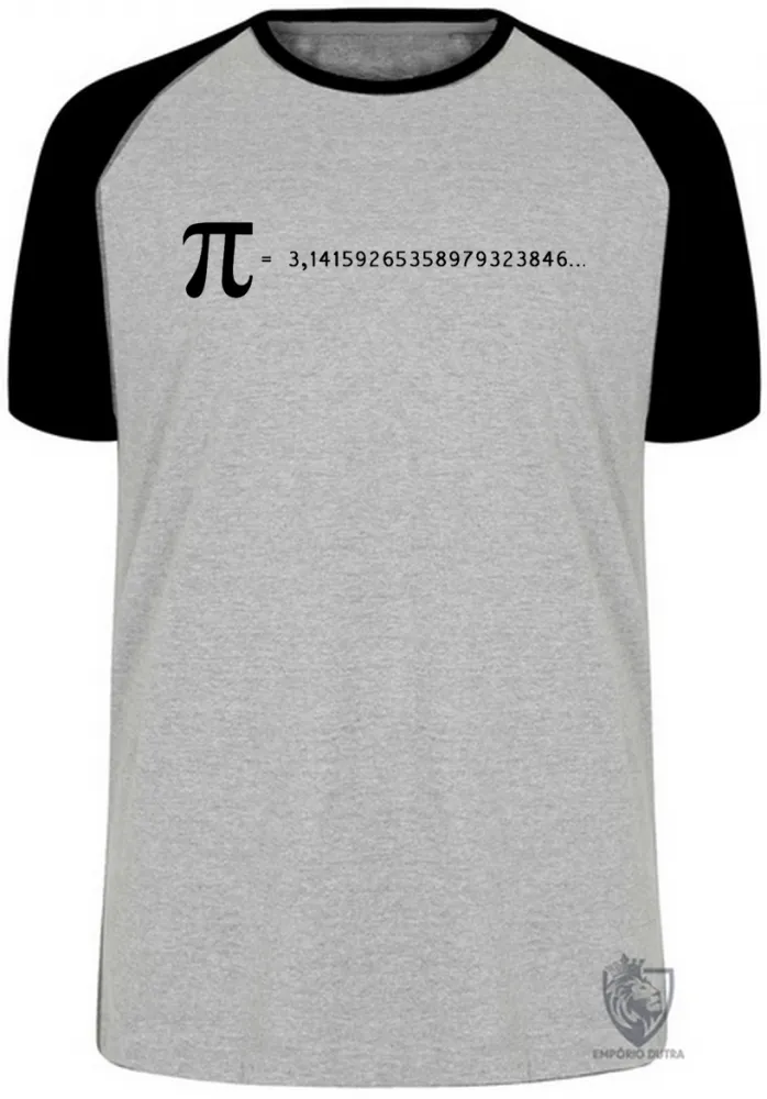 Camiseta adulto ou infantil fórmula pi matematica professor