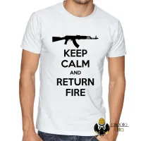Camiseta adulto ou infantil Fuzil arma pistola ak 47 keep calm - Foto 2