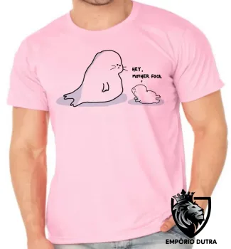 Camiseta adulto ou infantil Hey Mother Mãe Foca filha - Foto 2