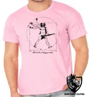 Camiseta adulto ou infantil Homem Vitruviano Leonardo da Vinci Rock - Foto 2