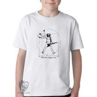 Camiseta adulto ou infantil Homem Vitruviano Leonardo da Vinci Rock - Foto 3