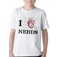 Camiseta adulto ou infantil I love nerds heart coração - Foto 3