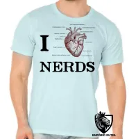 Camiseta adulto ou infantil I love nerds heart coração - Foto 5