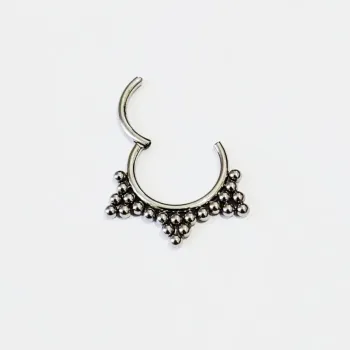 Argola em Titânio com 3 Pontas de ESFERAS 1.2mm TIT19 - Foto 2