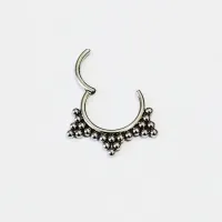 Argola em Titânio com 3 Pontas de ESFERAS 1.2mm TIT05 - Foto 2
