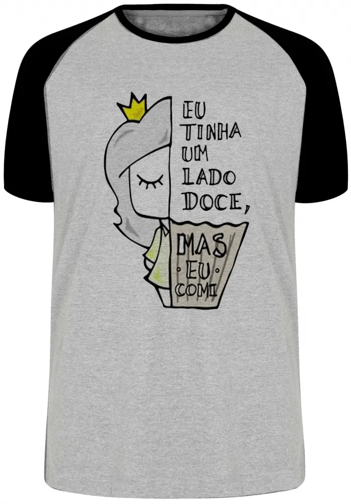Camiseta adulto ou infantil Lado doce comi cupcake