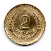 Chile - 1968 - 2 Centesimos - Polida