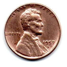 Estados Unidos - 1957D - 1 Cent - Wheat / Trigo - Polida