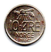 Noruega - 1962 - 10 Ore - Polida