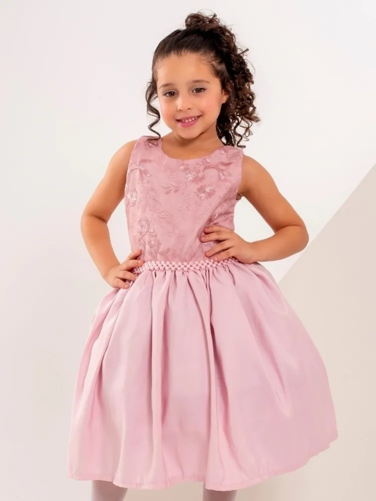 Vestido Tule Bordado Rose PrintIX
