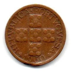 Portugal - 1960 - X Centavos - C/ Dano - Mossa