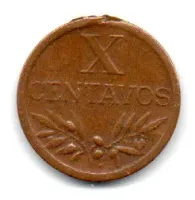 Portugal - 1960 - X Centavos - C/ Dano - Mossa - Foto 2