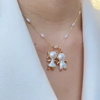 Colar Pérolas com Pingente Filho em Madrepérola - Foto 2