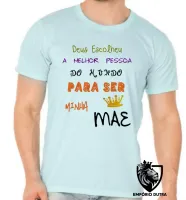 Camiseta adulto ou infantil Mãe Deus escolheu presente dia das mães - Foto 5