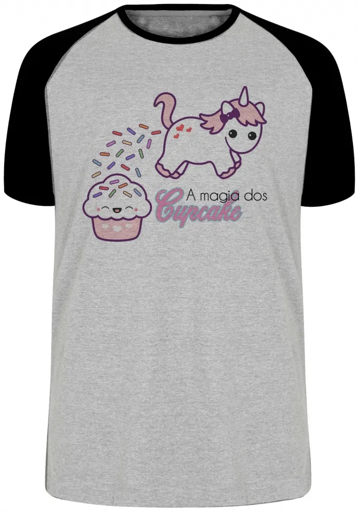 Camiseta adulto ou infantil Magia dos Cupcake unicórnio Imagem