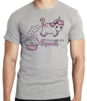 Camiseta adulto ou infantil Magia dos Cupcake unicórnio - Foto 3