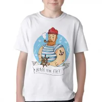 Camiseta adulto ou infantil Marinheiro born to be free mar praia - Foto 3