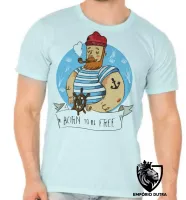 Camiseta adulto ou infantil Marinheiro born to be free mar praia - Foto 5