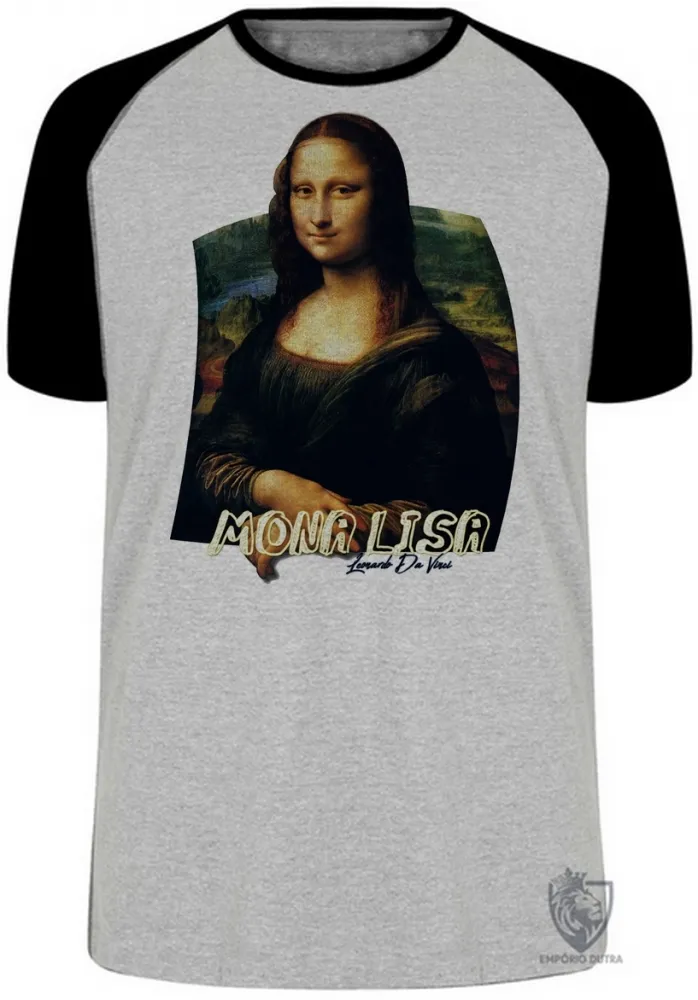 Camiseta adulto ou infantil Mona Lisa Leonardo Da Vinci