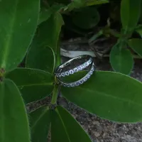 Argola Dupla RING Clicker em TITÂNIO 1.2mm x 08mm com Pedras CRAVEJADAS 1007 - Foto 2