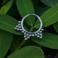 Argola em TITÂNIO com 3 PONTAS de ESFERAS 1.2mm 1015 - Foto 2