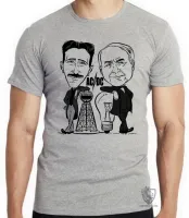 Camiseta adulto ou infantil nikola tesla Thomas Edson eletrica - Foto 3