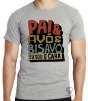 Camiseta adulto ou infantil pai avô bisavô - Foto 5