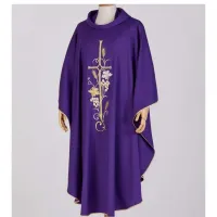 Casula Bordado Cruz 30 em Cores Litúrgicas