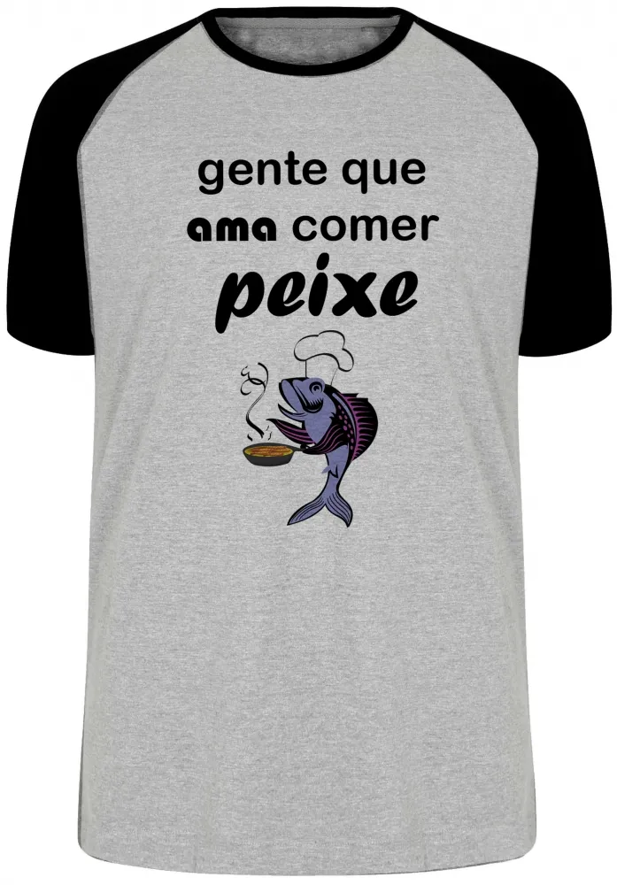Camiseta adulto ou infantil Peixe pesca pescador pescaria comer adora Imagem