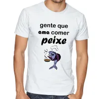 Camiseta adulto ou infantil Peixe pesca pescador pescaria comer adora - Foto 2