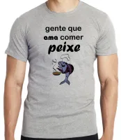 Camiseta adulto ou infantil Peixe pesca pescador pescaria comer adora - Foto 3