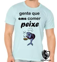 Camiseta adulto ou infantil Peixe pesca pescador pescaria comer adora - Foto 5