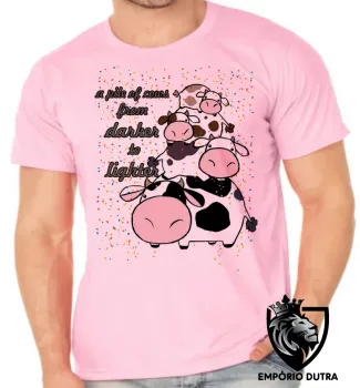 Camiseta adulto ou infantil pilha de vacas mais escura mais clara - Foto 2