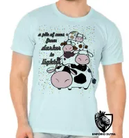Camiseta adulto ou infantil pilha de vacas mais escura mais clara - Foto 5