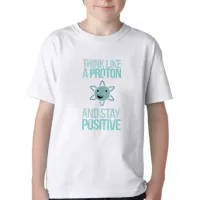 Camiseta adulto ou infantil Think like a proton atomo energia - Foto 3