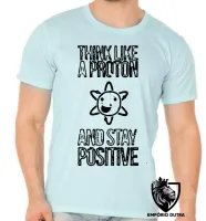 Camiseta adulto ou infantil Think like a proton atomo energia - Foto 5