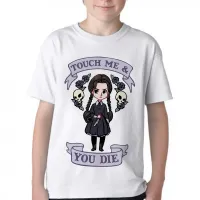 Camiseta adulto ou infantil Touch me you die dead menina faca morte - Foto 2