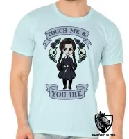 Camiseta adulto ou infantil Touch me you die dead menina faca morte - Foto 5