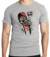 Camiseta adulto ou infantil Zombie use your brain cerebro caveira - Foto 4