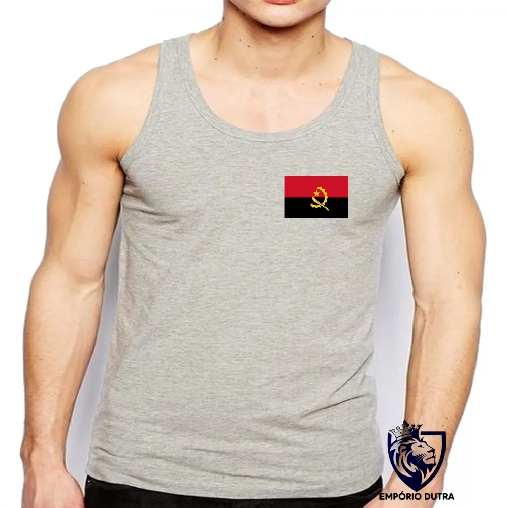 Camiseta Regata adulto ou infantil bandeira angola africa Imagem