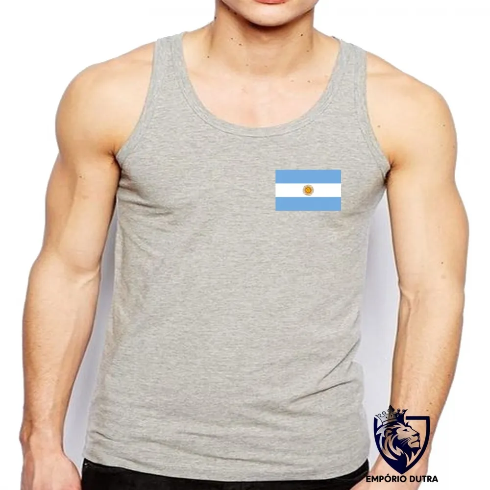 Camiseta Regata adulto ou infantil bandeira Argentina america do sul