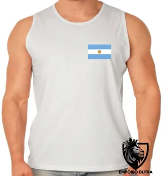 Camiseta Regata adulto ou infantil bandeira Argentina america do sul - Foto 2