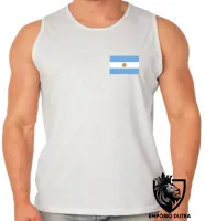 Camiseta Regata adulto ou infantil bandeira Argentina america do sul - Foto 2