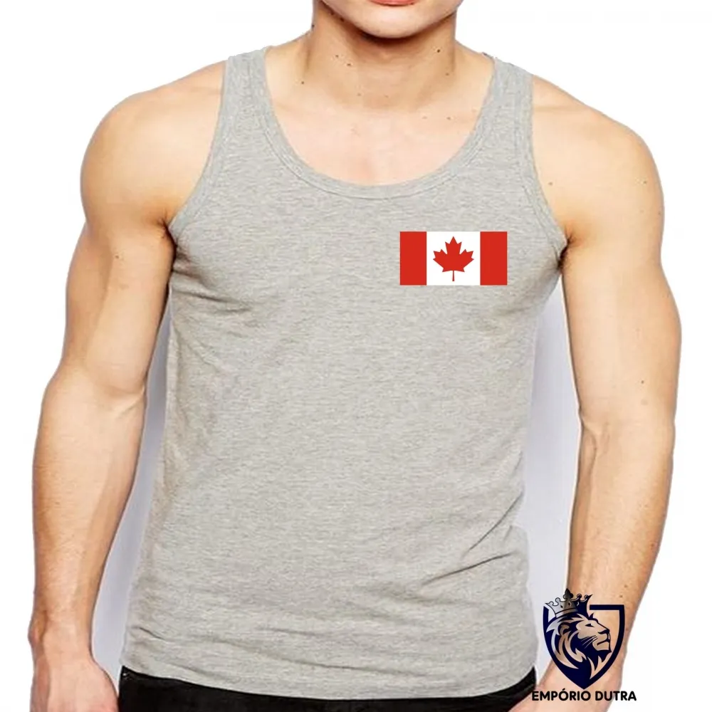 Camiseta Regata adulto ou infantil bandeira Canadá america norte